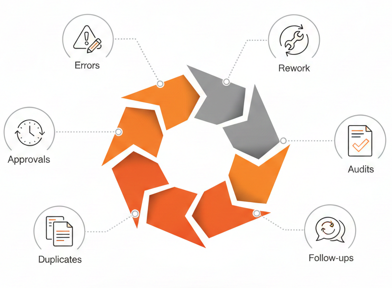Challenge Hidden cost of manual processing manual invoice processing costs