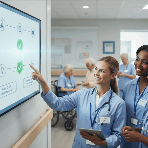 Illustration of real-time eligibility checks reducing claim denials in skilled nursing facilities