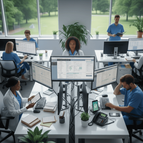 Illustration of caregiver management system inefficiencies affecting operational performance