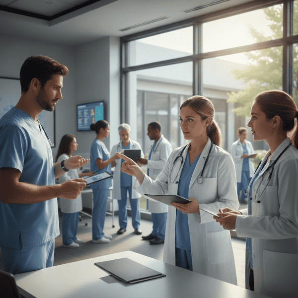 Illustration of outdated homecare management system causing workflow inefficiencies