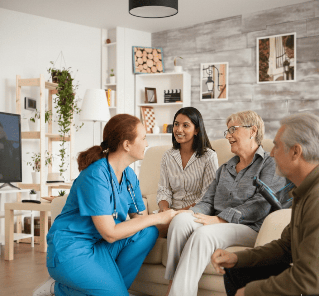 Illustration of automated patient appointment scheduling system in a healthcare setting