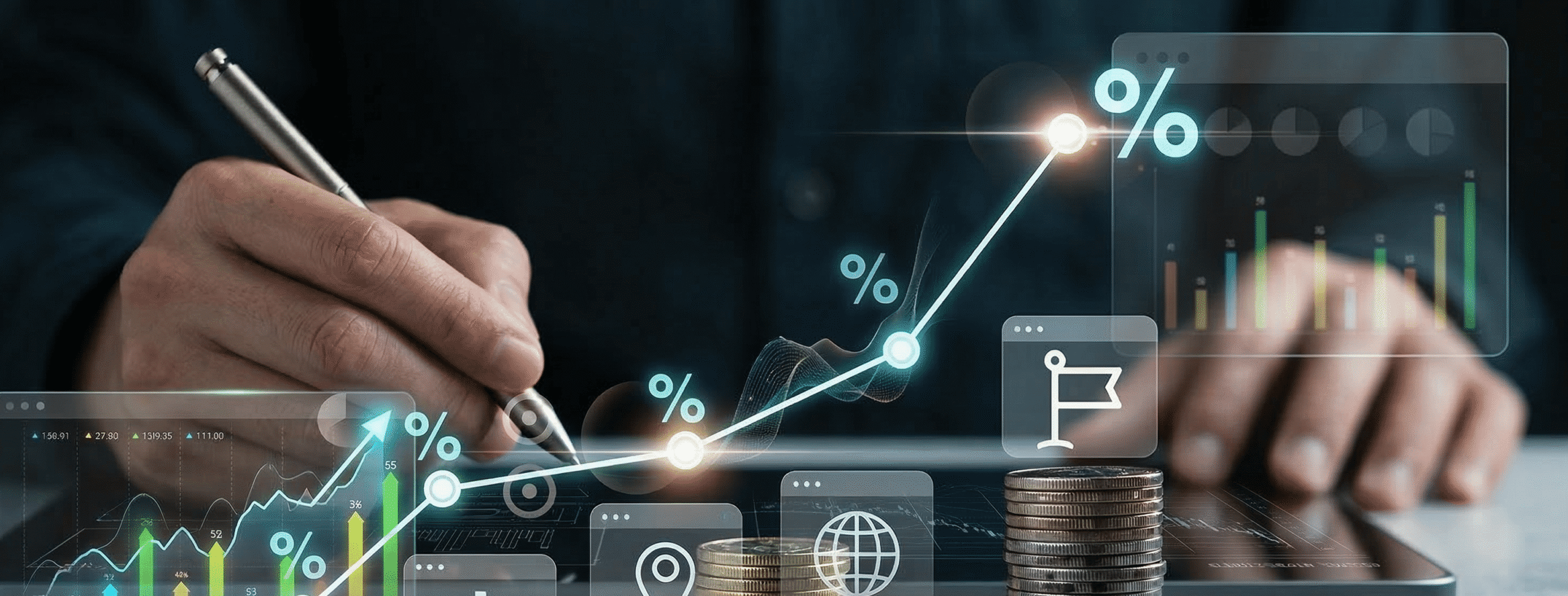 Illustration of AI reimbursement analytics improving revenue cycle management in skilled nursing facilities.